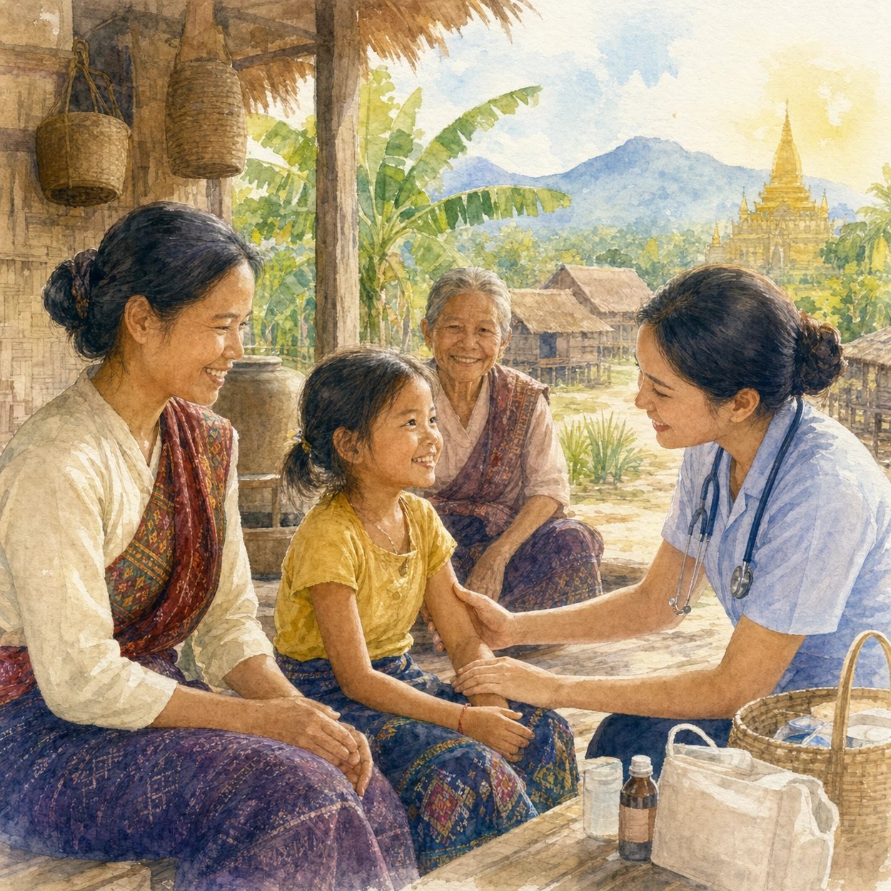 Newly constructed health center in a border district of Lao PDR
